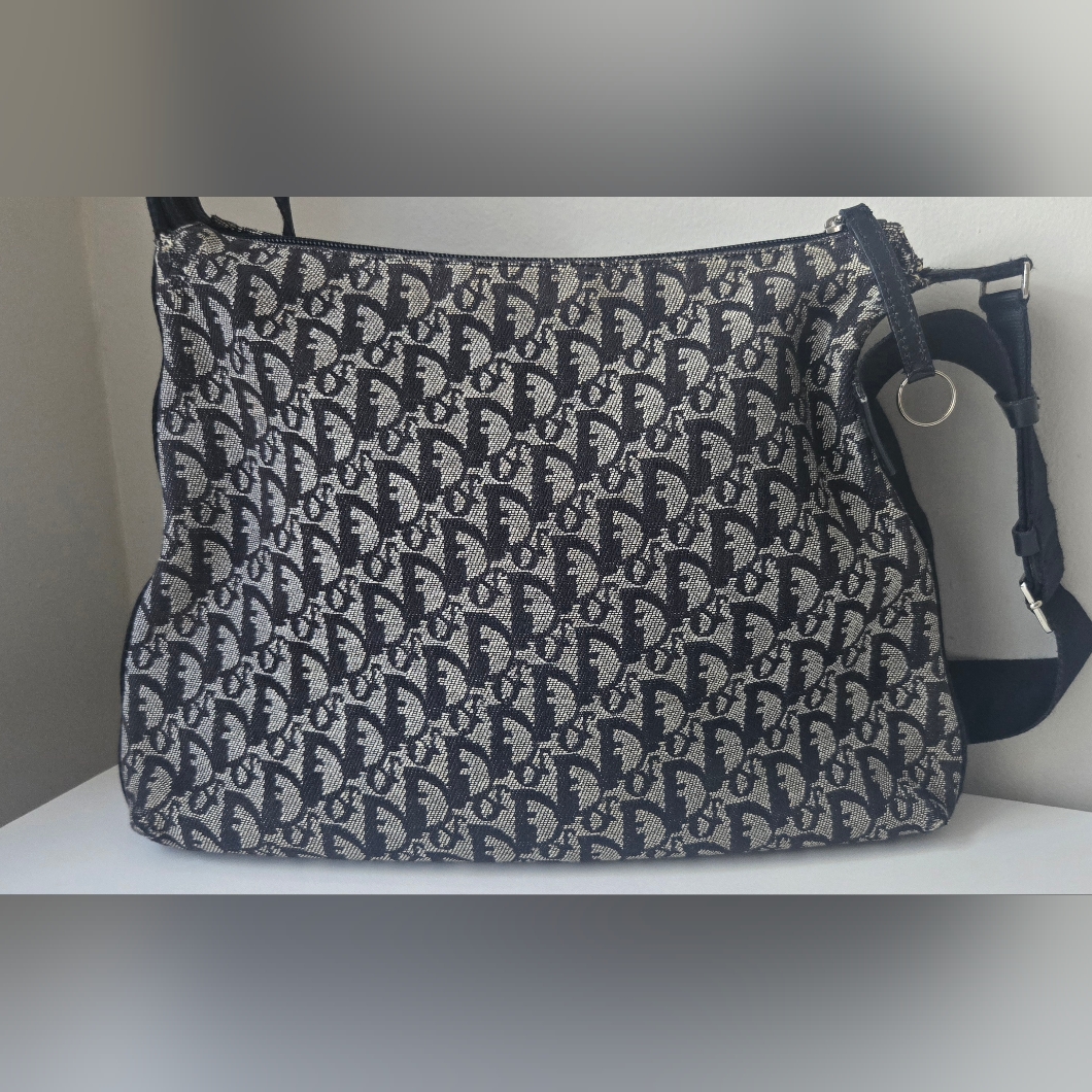 Christian Dior Trotter Canvas Crossbody Zip Tote